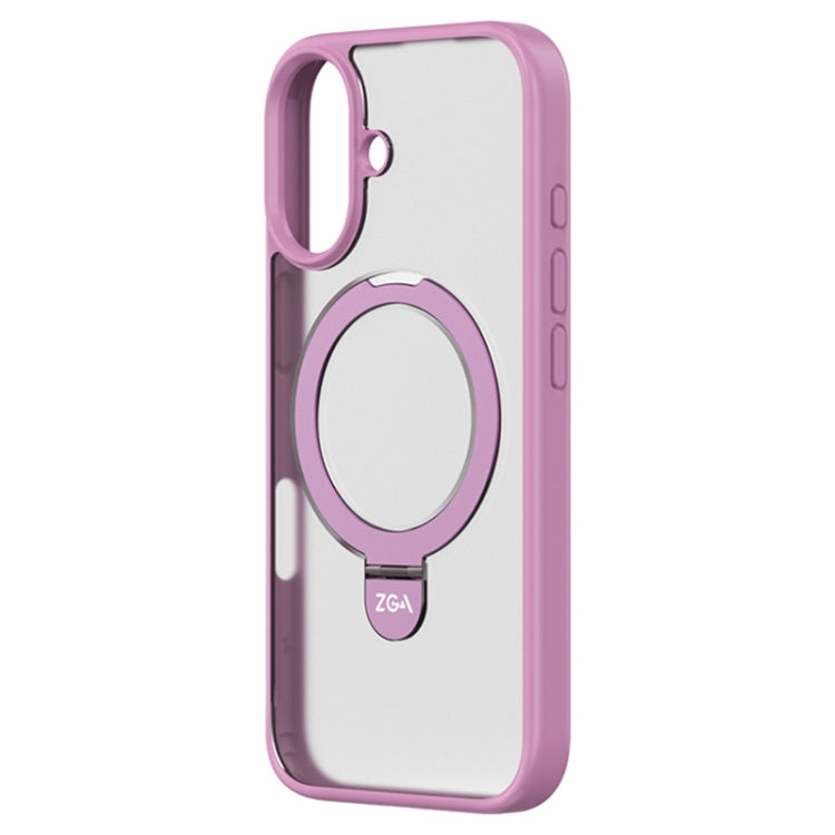 For iPhone 16 ZGA Magsafe Holder PC Hybrid TPU Phone Case(Pink) - iPhone 15 Cases by ZGA | Online Shopping South Africa | PMC Jewellery | Buy Now Pay Later Mobicred