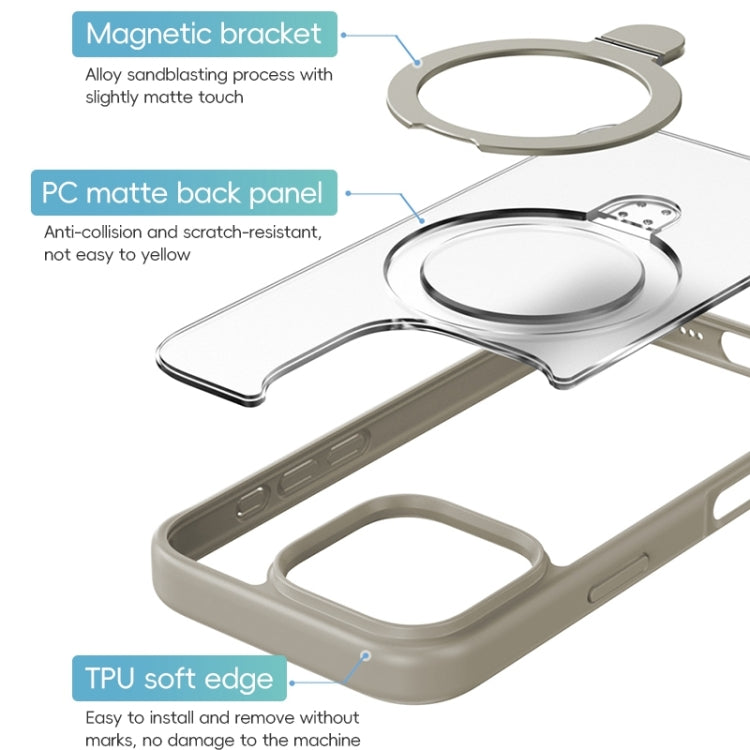 For iPhone 16 ZGA Magsafe Holder PC Hybrid TPU Phone Case(Blue) - free shipping - PMC Jewellery - Order now!