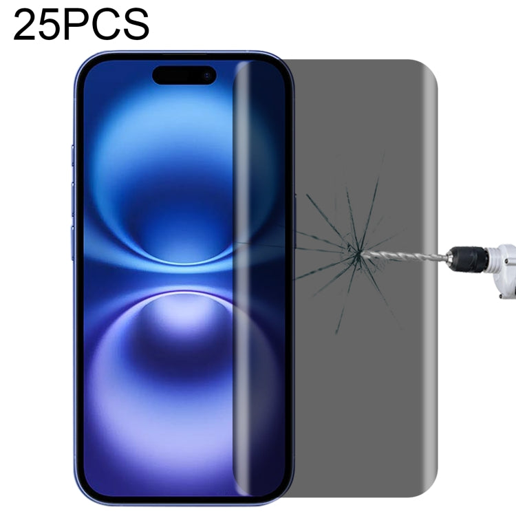 For iPhone 16 25pcs High Transparency Full Cover Anti-spy Tempered Glass Film - iPhone 16 Tempered Glass by PMC Jewellery | Online Shopping South Africa | PMC Jewellery | Buy Now Pay Later Mobicred