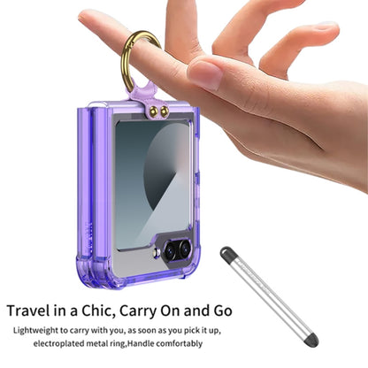 For Samsung Galaxy Z Flip6 GKK Airbag Protective Phone Case with Ring & Pen(Purple) - Galaxy Z Flip6 5G Cases by GKK | Online Shopping South Africa | PMC Jewellery | Buy Now Pay Later Mobicred