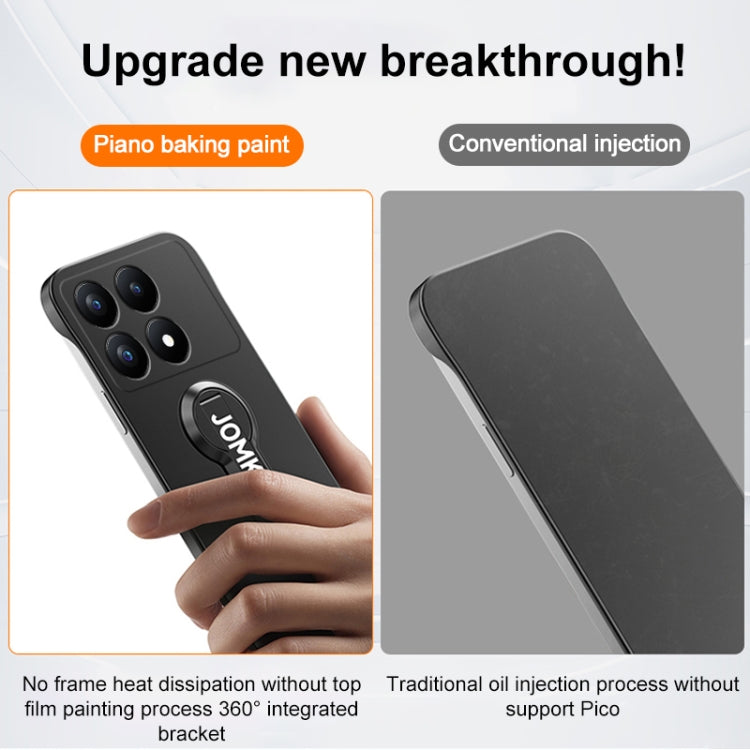 For Redmi K70 Pro Baking Varnish 360 Rotate Holder No Frame PC Phone Case(Black) - Xiaomi Cases by PMC Jewellery | Online Shopping South Africa | PMC Jewellery | Buy Now Pay Later Mobicred