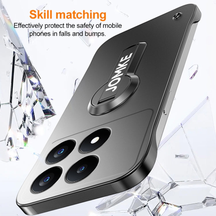 For Redmi K70 Pro Baking Varnish 360 Rotate Holder No Frame PC Phone Case(Black) - Xiaomi Cases by PMC Jewellery | Online Shopping South Africa | PMC Jewellery | Buy Now Pay Later Mobicred