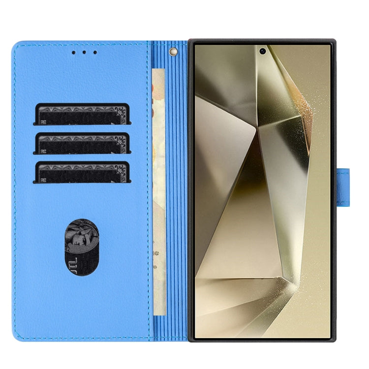For Samsung Galaxy S25 Ultra 5G Cartoon Elephant Embossed Leather Phone Case(Blue) - Galaxy S25 Ultra 5G Cases by PMC TechLife | Online Shopping South Africa | PMC TechLife | Buy Now Pay Later Mobicred