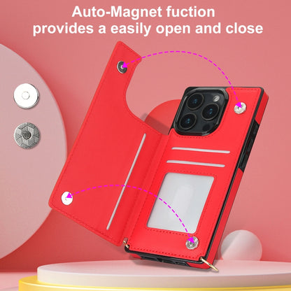 For iPhone 16 Pro Cross-body Zipper Square Phone Case(Red) - iPhone 16 Pro Cases by PMC Jewellery | Online Shopping South Africa | PMC Jewellery | Buy Now Pay Later Mobicred