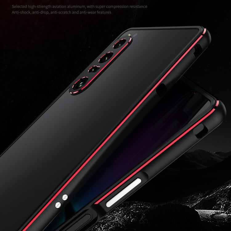 For Sony Xperia 1 VI Aurora Series Lens Protector + Metal Frame Protective Phone Case(Black Purple) - free shipping - PMC TechLife - Order now!