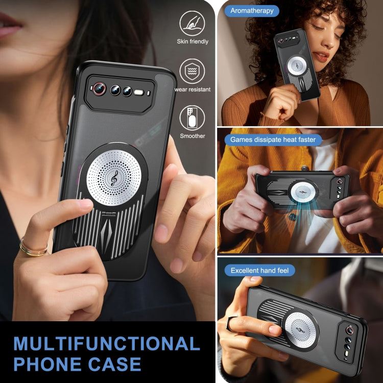 For Asus ROG Phone 6 / 6 Pro / 6D Heat Dissipation Aromatherapy MagSafe Holder Phone Case(Black) - ASUS Cases by PMC TechLife | Online Shopping South Africa | PMC TechLife | Buy Now Pay Later Mobicred