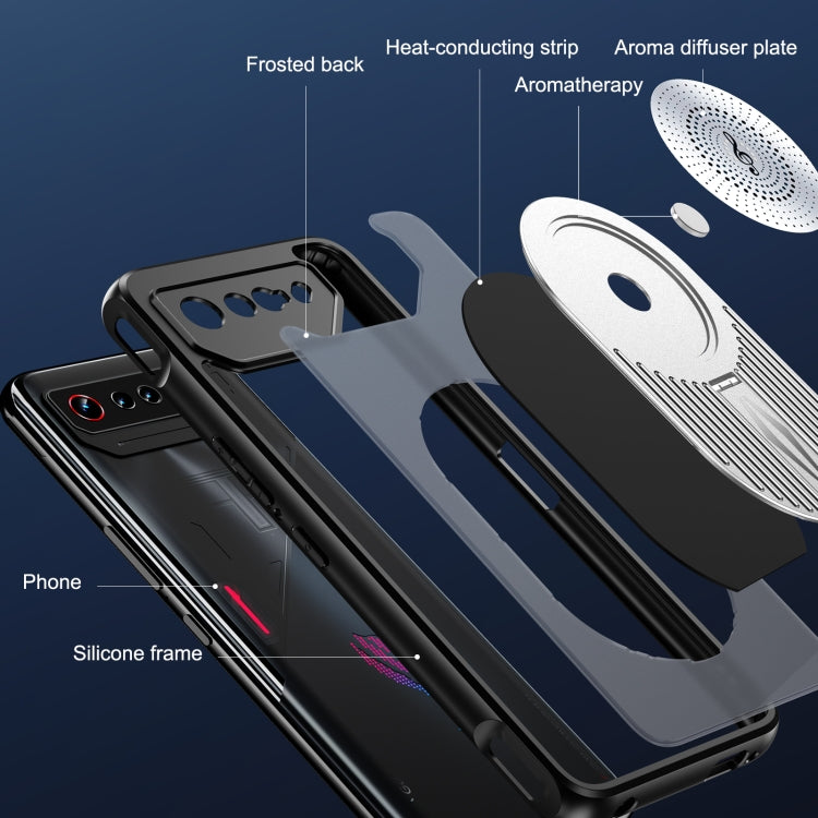 For Asus ROG Phone 7 Heat Dissipation Aromatherapy MagSafe Holder Phone Case(Silver) - ASUS Cases by PMC TechLife | Online Shopping South Africa | PMC TechLife | Buy Now Pay Later Mobicred