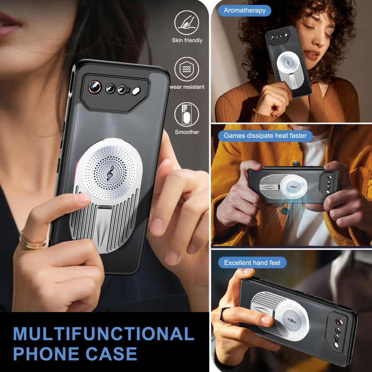 For Asus ROG Phone 7 Heat Dissipation Aromatherapy MagSafe Holder Phone Case(Silver) - ASUS Cases by PMC TechLife | Online Shopping South Africa | PMC TechLife | Buy Now Pay Later Mobicred