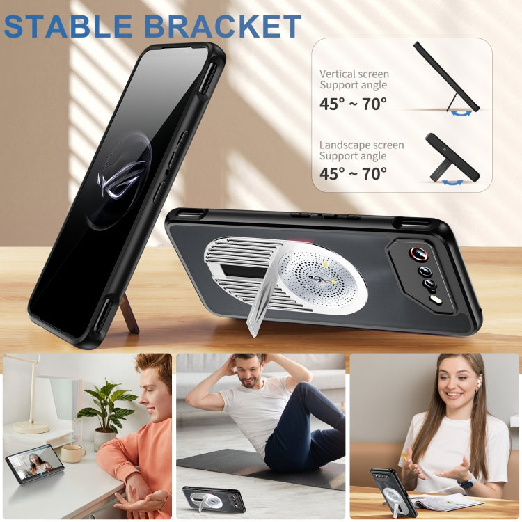 For Asus ROG Phone 7 Heat Dissipation Aromatherapy MagSafe Holder Phone Case(Silver) - ASUS Cases by PMC TechLife | Online Shopping South Africa | PMC TechLife | Buy Now Pay Later Mobicred