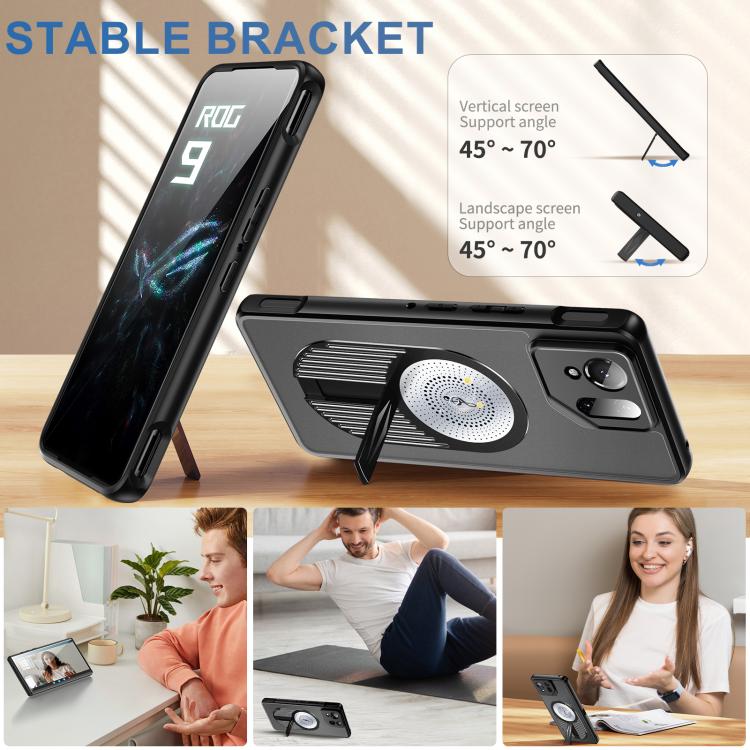 For Asus ROG Phone 9 / 9 Pro Heat Dissipation Aromatherapy MagSafe Holder Phone Case(Silver) - ASUS Cases by PMC TechLife | Online Shopping South Africa | PMC TechLife | Buy Now Pay Later Mobicred