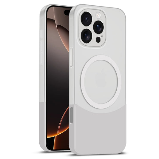 For iPhone 16 Pro Max Dual Color Stitching MagSafe Magnetic PC Phone Case(White) - iPhone 16 Pro Max Cases by PMC Jewellery | Online Shopping South Africa | PMC Jewellery | Buy Now Pay Later Mobicred