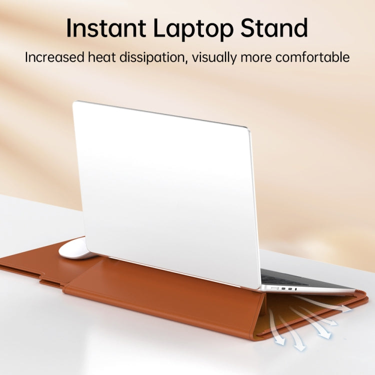 Multifunctional Laptop PU Magnetic Stand Split Liner Bag with Mouse Pad Function, Size:15 inch(Grey) - 15 inch by PMC Jewellery | Online Shopping South Africa | PMC Jewellery | Buy Now Pay Later Mobicred