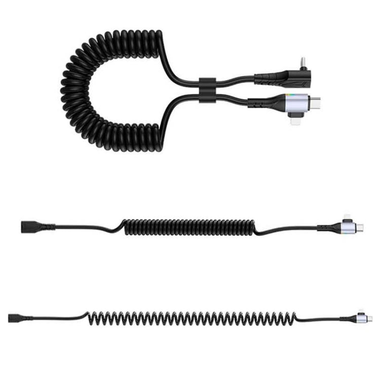 For LeadingIdeal L9 / L8 / L7 / L6 PD65W Type-C Elbow to Type-C, 8 Pin Spring Charging Cable(Yellow) - free shipping - PMC TechLife - Order now!