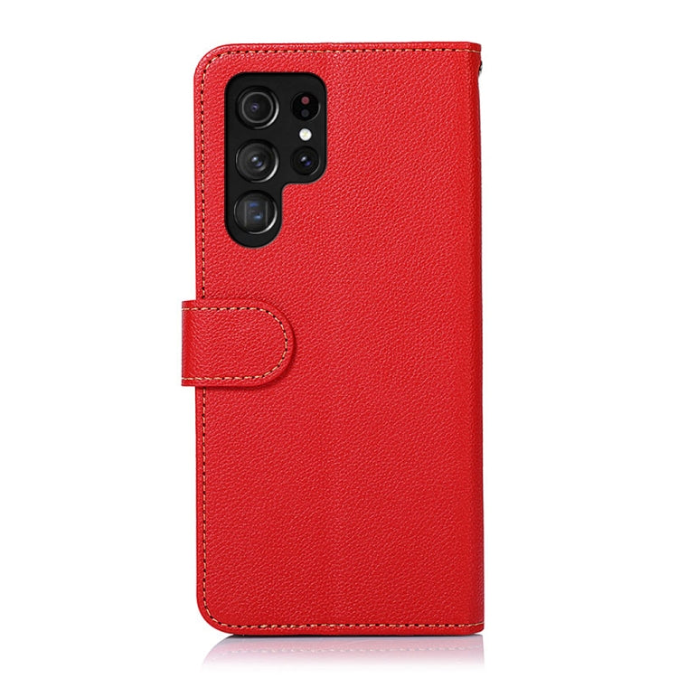For Samsung Galaxy S25 Ultra KHAZNEH Litchi Texture Leather RFID Phone Case(Red) - Galaxy S25 Ultra 5G Cases by PMC Jewellery | Online Shopping South Africa | PMC Jewellery | Buy Now Pay Later Mobicred