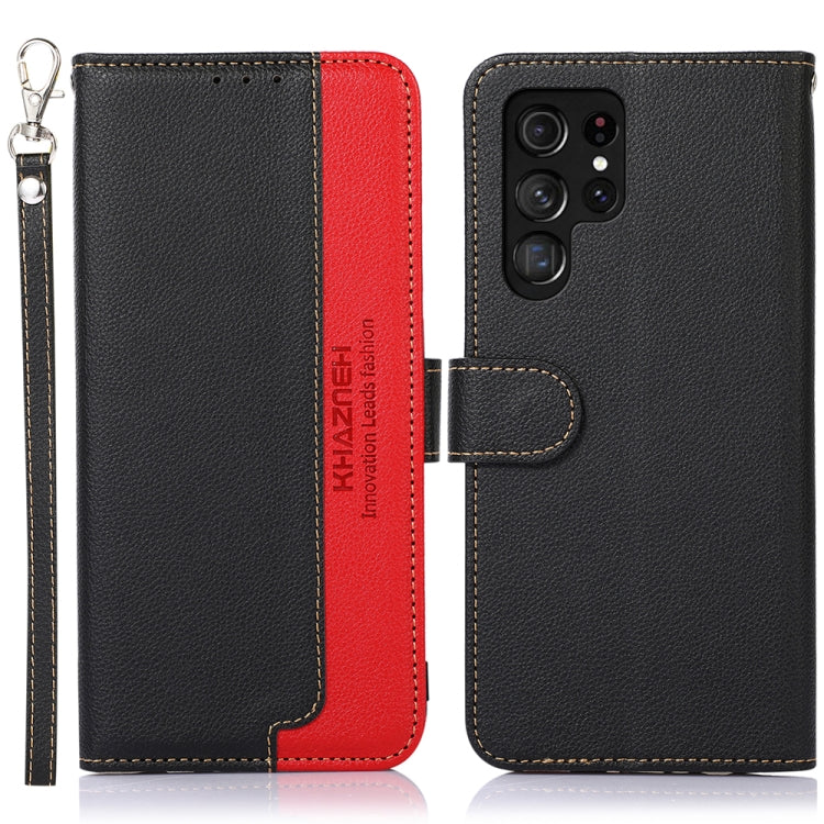 For Samsung Galaxy S25 Ultra KHAZNEH Litchi Texture Leather RFID Phone Case(Black) - free shipping - PMC Jewellery - Order now!