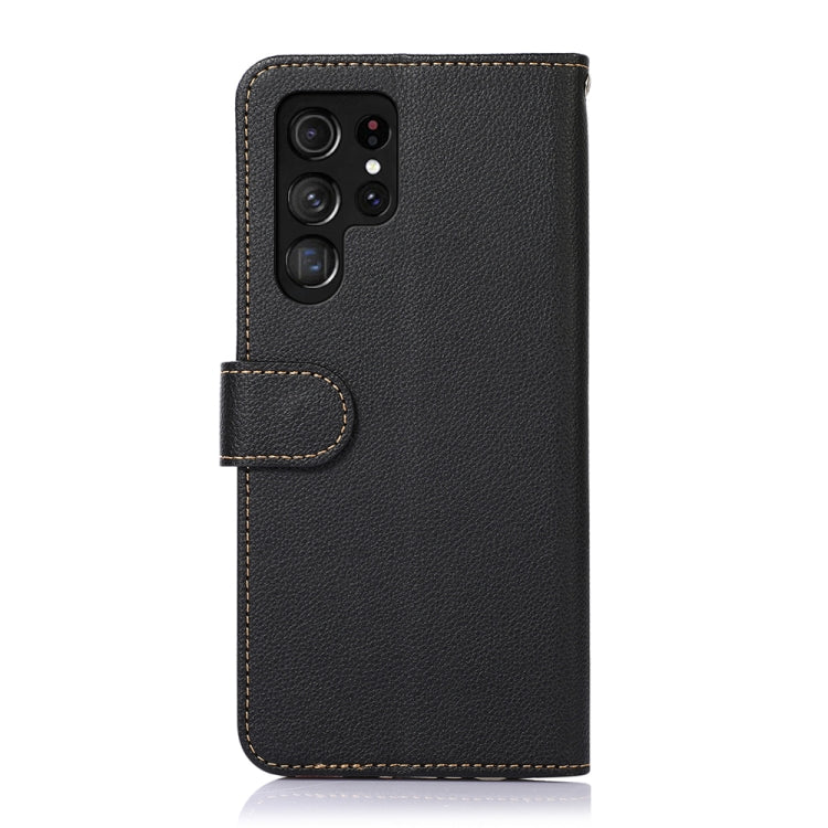 For Samsung Galaxy S25 Ultra KHAZNEH Litchi Texture Leather RFID Phone Case(Black) - free shipping - PMC Jewellery - Order now!
