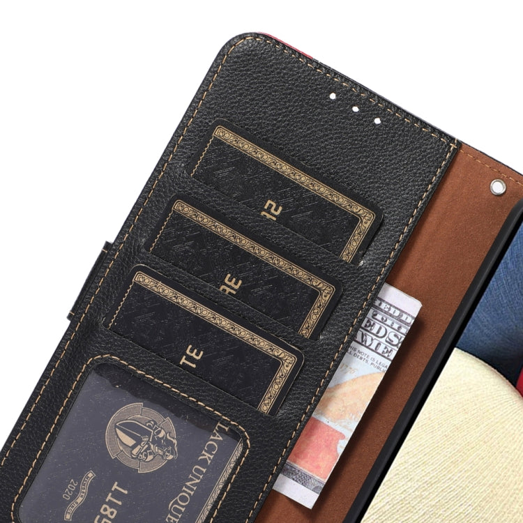 For Samsung Galaxy S25 Ultra KHAZNEH Litchi Texture Leather RFID Phone Case(Black) - free shipping - PMC Jewellery - Order now!