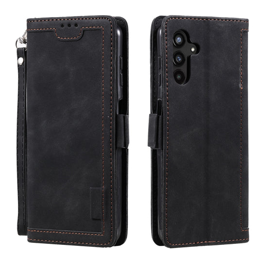 For Samsung Galaxy S25+ 5G Retro Splicing Horizontal Flip Leather Phone Case(Black) - Galaxy S25+ 5G Cases by PMC Jewellery | Online Shopping South Africa | PMC Jewellery | Buy Now Pay Later Mobicred