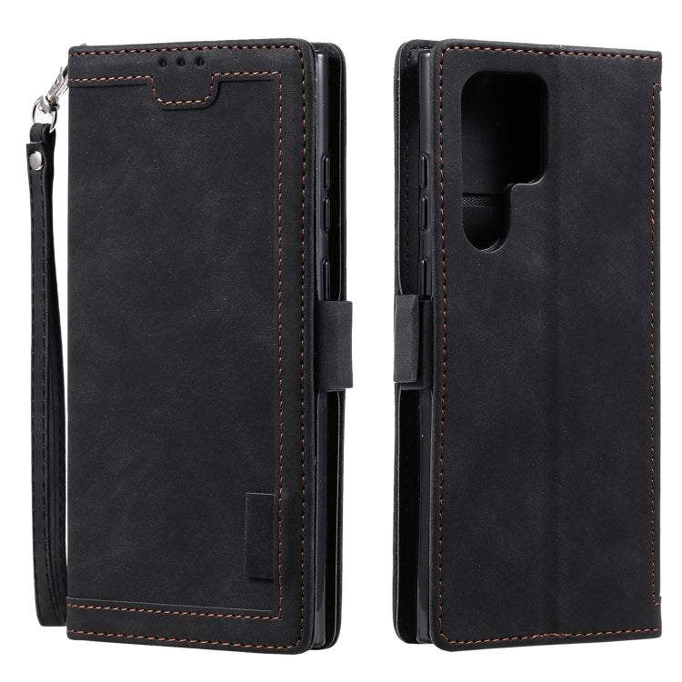 For Samsung Galaxy S25 Ultra 5G Retro Splicing Horizontal Flip Leather Phone Case(Black) - Galaxy S25 Ultra 5G Cases by PMC TechLife | Online Shopping South Africa | PMC TechLife | Buy Now Pay Later Mobicred