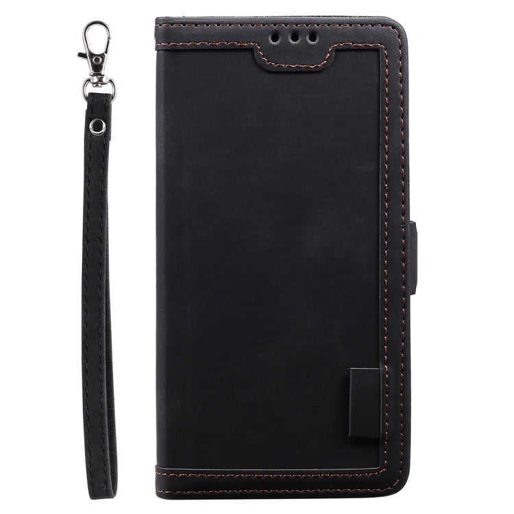 For Samsung Galaxy S25 Ultra 5G Retro Splicing Horizontal Flip Leather Phone Case(Black) - Galaxy S25 Ultra 5G Cases by PMC TechLife | Online Shopping South Africa | PMC TechLife | Buy Now Pay Later Mobicred