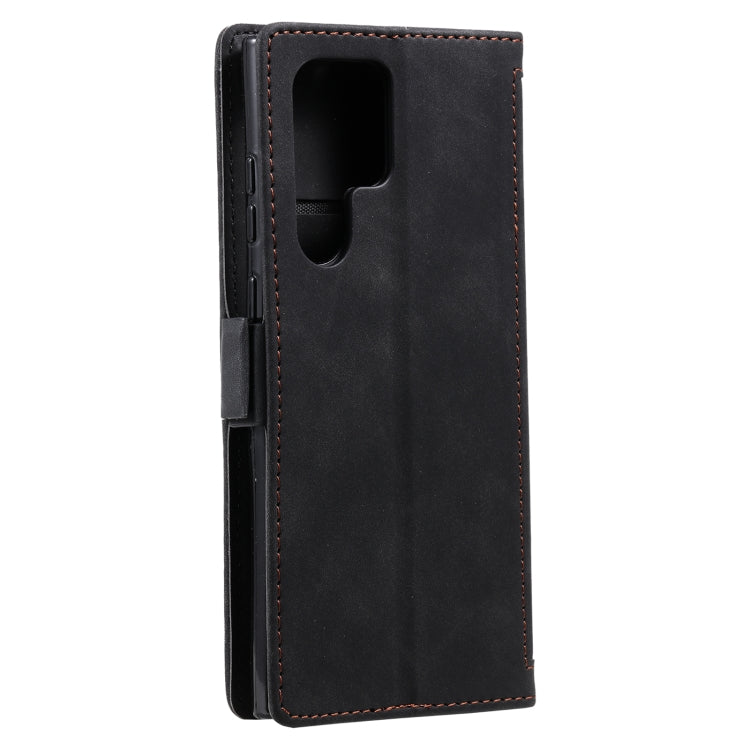For Samsung Galaxy S25 Ultra 5G Retro Splicing Horizontal Flip Leather Phone Case(Black) - Galaxy S25 Ultra 5G Cases by PMC TechLife | Online Shopping South Africa | PMC TechLife | Buy Now Pay Later Mobicred