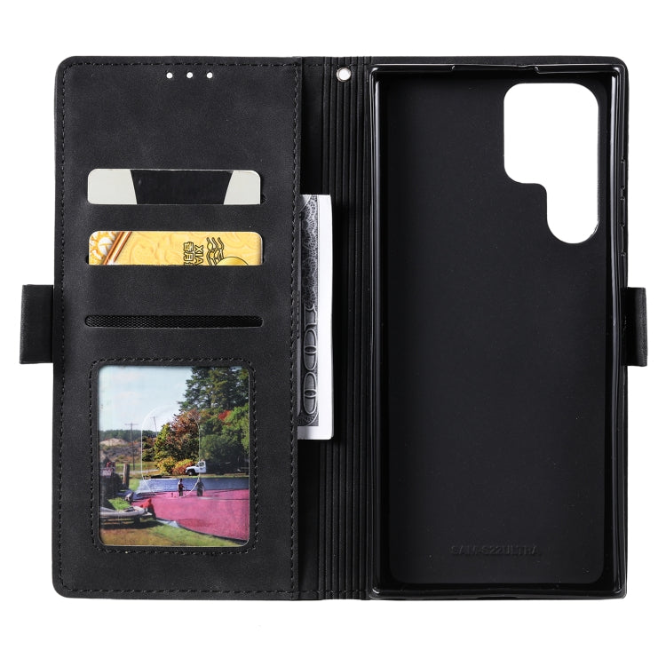 For Samsung Galaxy S25 Ultra 5G Retro Splicing Horizontal Flip Leather Phone Case(Black) - Galaxy S25 Ultra 5G Cases by PMC TechLife | Online Shopping South Africa | PMC TechLife | Buy Now Pay Later Mobicred