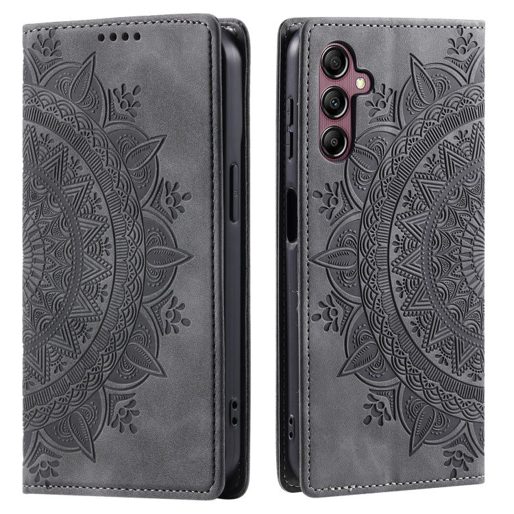 For Samsung Galaxy S25 5G Totem Embossed Magnetic Leather Phone Case(Grey) - free shipping - PMC Jewellery - Order now!