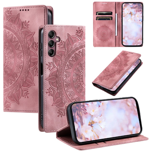 For Samsung Galaxy S25 5G Totem Embossed Magnetic Leather Phone Case(Rose Gold) - Galaxy S25 5G Cases by PMC Jewellery | Online Shopping South Africa | PMC Jewellery | Buy Now Pay Later Mobicred