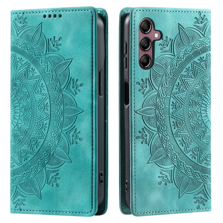 For Samsung Galaxy S25 5G Totem Embossed Magnetic Leather Phone Case(Green) - Galaxy S25 5G Cases by PMC Jewellery | Online Shopping South Africa | PMC Jewellery | Buy Now Pay Later Mobicred
