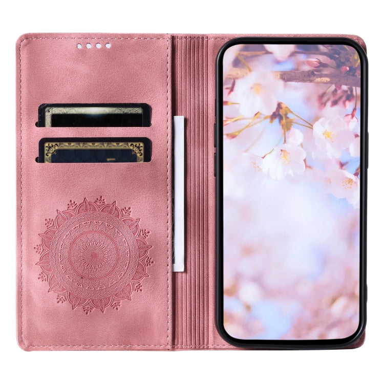 For Samsung Galaxy S25+ 5G Totem Embossed Magnetic Leather Phone Case(Rose Gold) - Galaxy S25+ 5G Cases by PMC Jewellery | Online Shopping South Africa | PMC Jewellery | Buy Now Pay Later Mobicred