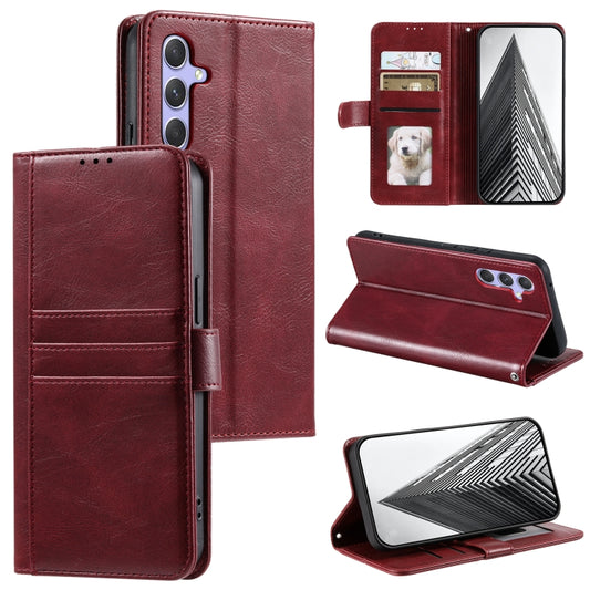 For Samsung Galaxy S25+ 5G Simple 6-Card Wallet Leather Phone Case(Wine Red) - Galaxy S25+ 5G Cases by PMC Jewellery | Online Shopping South Africa | PMC Jewellery | Buy Now Pay Later Mobicred