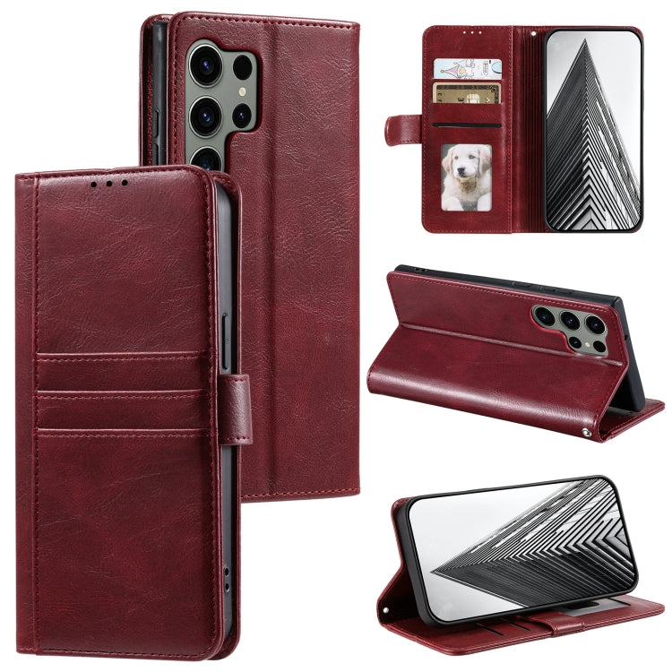 For Samsung Galaxy S25 Ultra 5G Simple 6-Card Wallet Leather Phone Case(Wine Red) - Galaxy S25 Ultra 5G Cases by PMC Jewellery | Online Shopping South Africa | PMC Jewellery | Buy Now Pay Later Mobicred