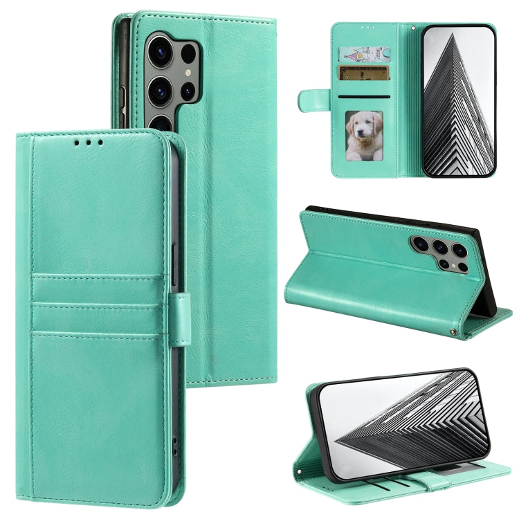 For Samsung Galaxy S25 Ultra 5G Simple 6-Card Wallet Leather Phone Case(Green) - Galaxy S25 Ultra 5G Cases by PMC TechLife | Online Shopping South Africa | PMC TechLife | Buy Now Pay Later Mobicred