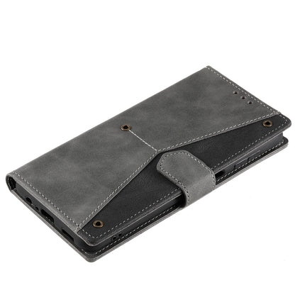 For Samsung Galaxy S25+ 5G Nail Skin Feel Stitching Calf Texture Leather Phone Case(Grey) - Galaxy S25+ 5G Cases by PMC Jewellery | Online Shopping South Africa | PMC Jewellery | Buy Now Pay Later Mobicred