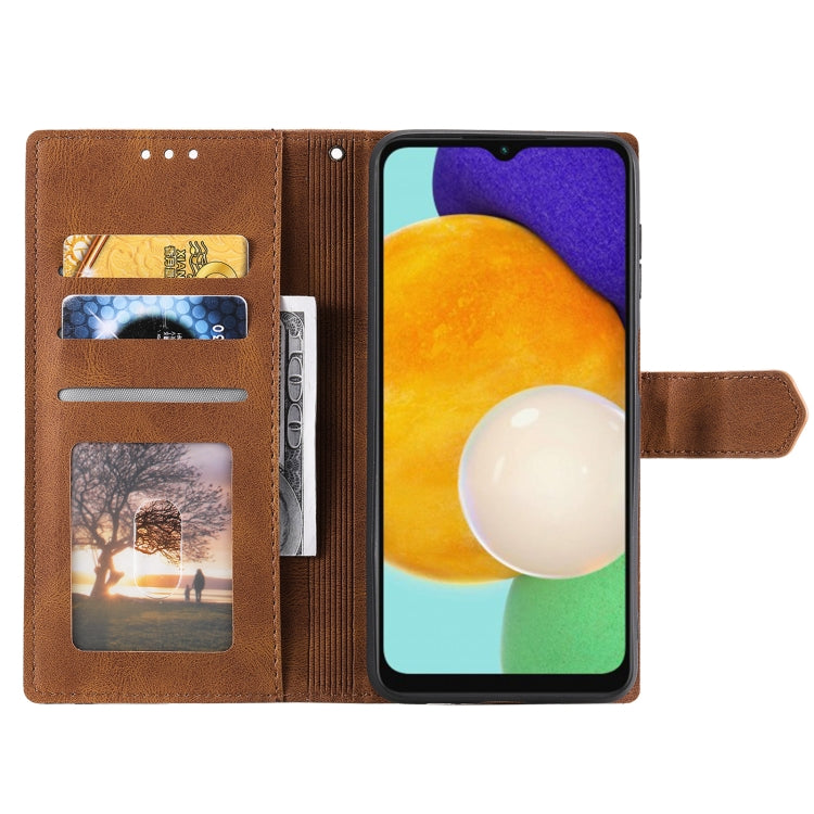 For Samsung Galaxy S25+ 5G Nail Skin Feel Stitching Calf Texture Leather Phone Case(Brown) - Galaxy S25+ 5G Cases by PMC TechLife | Online Shopping South Africa | PMC TechLife | Buy Now Pay Later Mobicred