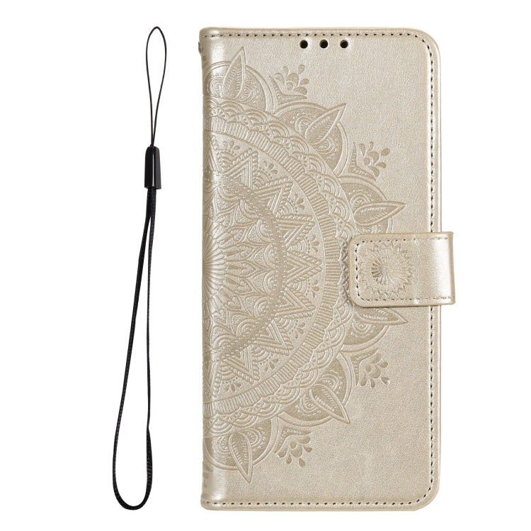 For Samsung Galaxy S25 5G Totem Flower Embossed Leather Phone Case(Gold) - Galaxy S25 5G Cases by PMC TechLife | Online Shopping South Africa | PMC TechLife | Buy Now Pay Later Mobicred