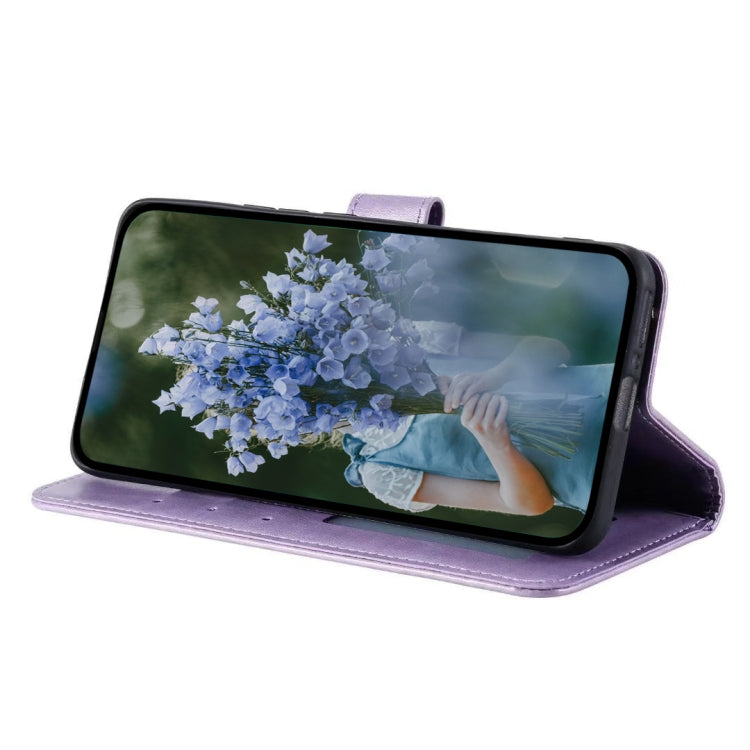 For Samsung Galaxy S25 5G Totem Flower Embossed Leather Phone Case with Lanyard(Purple) - free shipping - PMC TechLife - Order now!