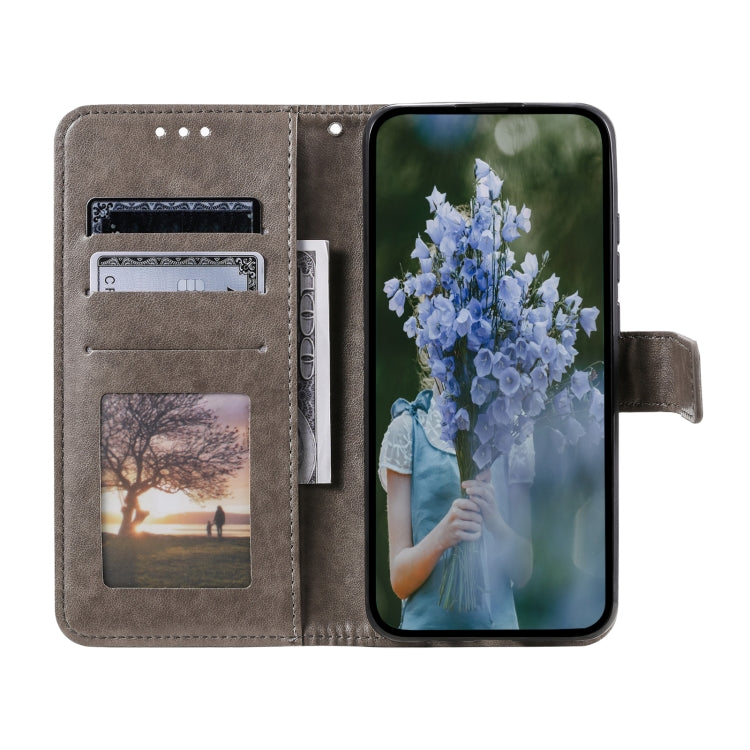 For Samsung Galaxy S25 Ultra 5G Totem Flower Embossed Leather Phone Case(Grey) - Galaxy S25 Ultra 5G Cases by PMC TechLife | Online Shopping South Africa | PMC TechLife | Buy Now Pay Later Mobicred