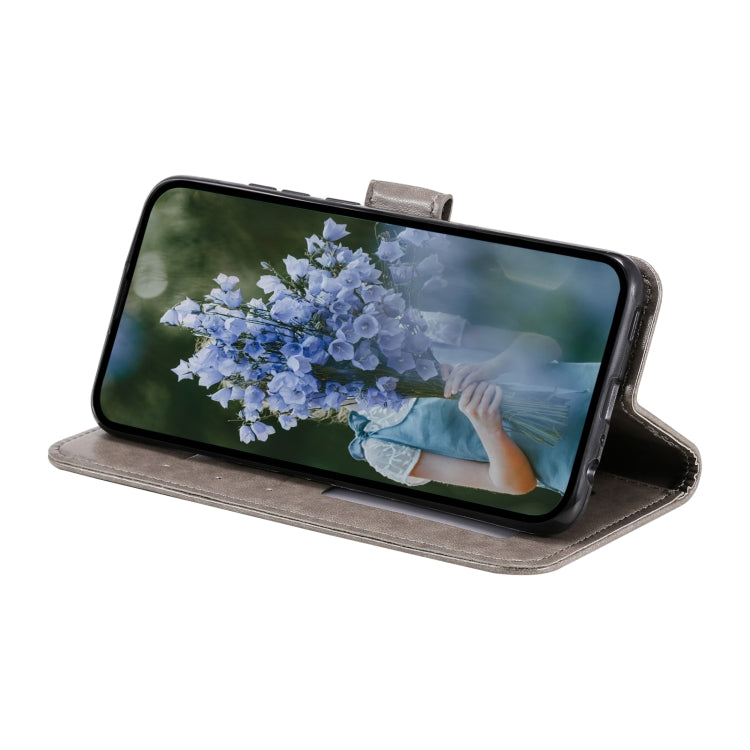 For Samsung Galaxy S25 Ultra 5G Totem Flower Embossed Leather Phone Case(Grey) - Galaxy S25 Ultra 5G Cases by PMC TechLife | Online Shopping South Africa | PMC TechLife | Buy Now Pay Later Mobicred