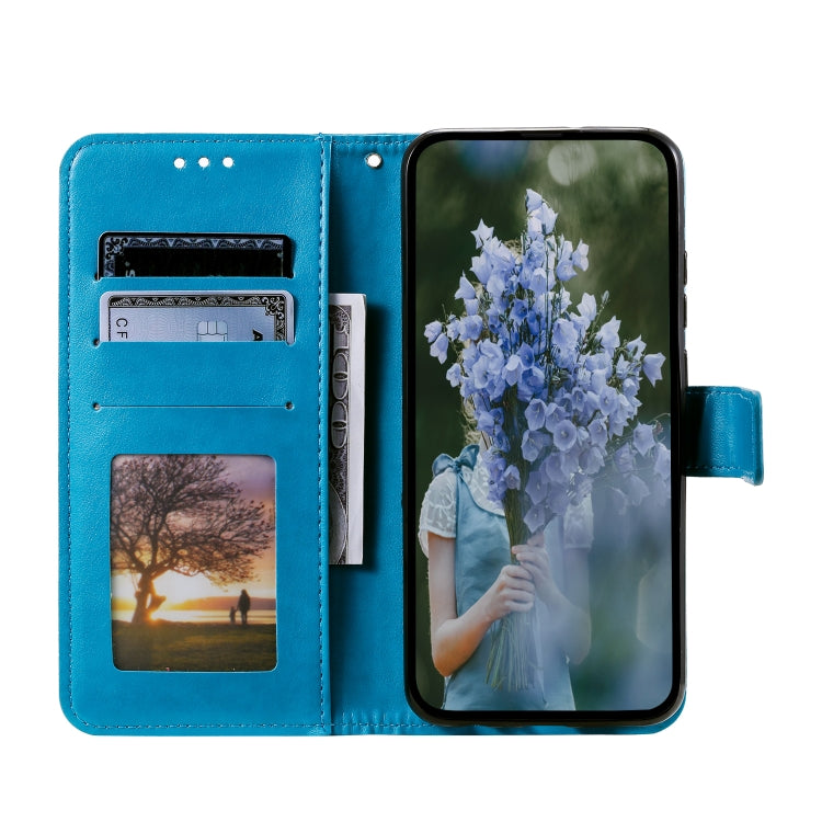 For Samsung Galaxy S25 Ultra 5G Totem Flower Embossed Leather Phone Case with Lanyard(Blue) - free shipping - PMC TechLife - Order now!