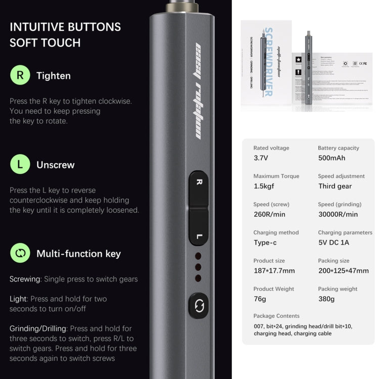 TBK 007 Adjustable Multifunctional Grinding Screwdriver Set - free shipping - PMC Jewellery - Order now!