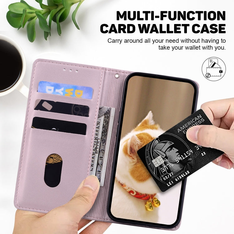 For iPhone 16e Cute Cats RFID Leather Phone Case(Rose Gold) - iPhone 16e Cases by PMC TechLife | Online Shopping South Africa | PMC TechLife | Buy Now Pay Later Mobicred
