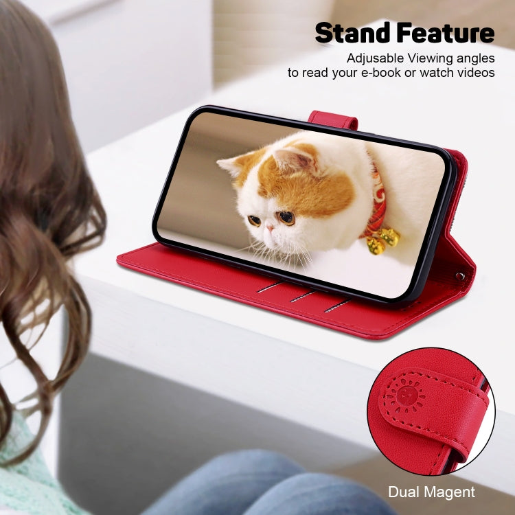 For Samsung Galaxy S25 Ultra 5G Cute Cats RFID Leather Phone Case(Red) - Galaxy S25 Ultra 5G Cases by PMC Jewellery | Online Shopping South Africa | PMC Jewellery | Buy Now Pay Later Mobicred