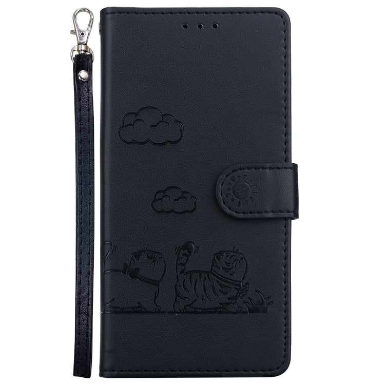 For Samsung Galaxy S25+ 5G Cute Cats RFID Leather Phone Case(Black) - Galaxy S25+ 5G Cases by PMC Jewellery | Online Shopping South Africa | PMC Jewellery | Buy Now Pay Later Mobicred