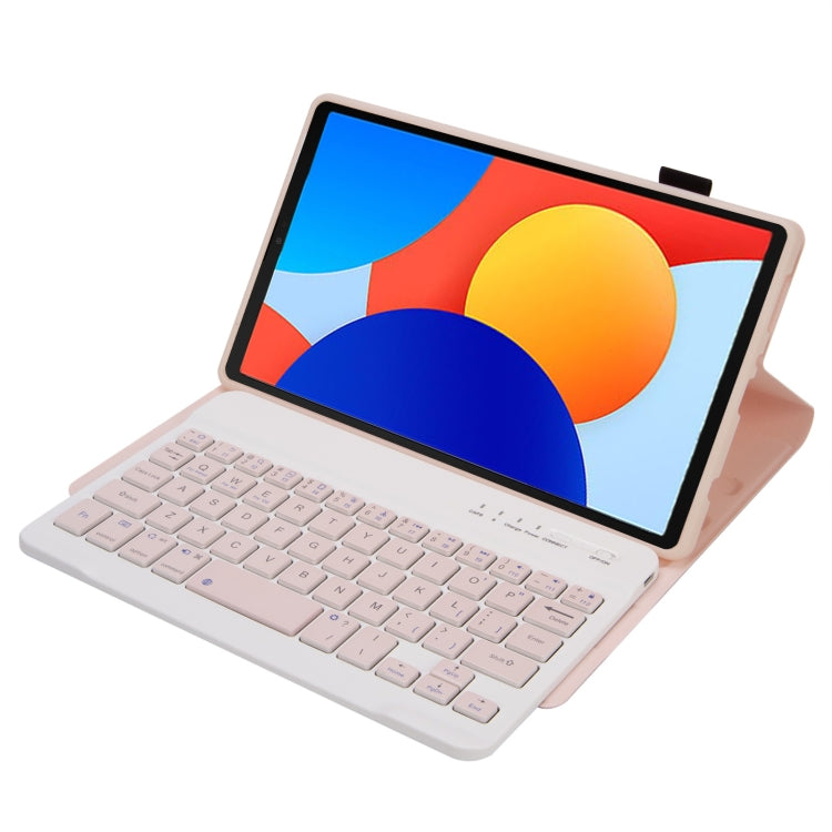 For Redmi Pad SE 8.7 A0N12 TPU Ultra-thin Detachable Bluetooth Keyboard Tablet Leather Case(Pink) - Others Keyboard by PMC Jewellery | Online Shopping South Africa | PMC Jewellery | Buy Now Pay Later Mobicred