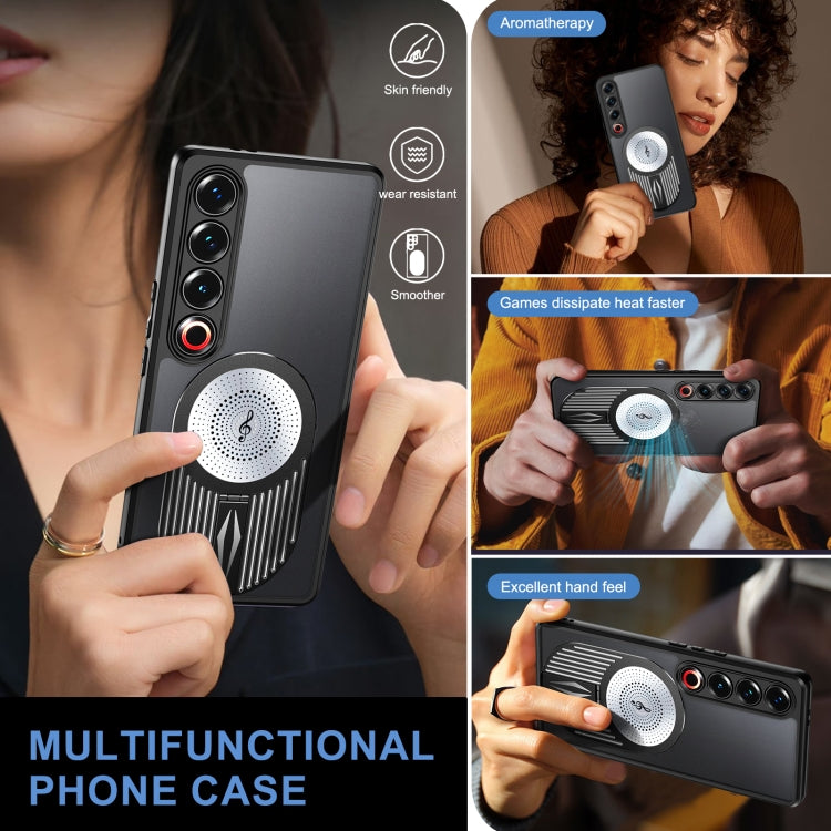 For Meizu 21 Pro Heat Dissipation Aromatherapy MagSafe Holder Phone Case(Black) - Meizu by PMC TechLife | Online Shopping South Africa | PMC TechLife | Buy Now Pay Later Mobicred