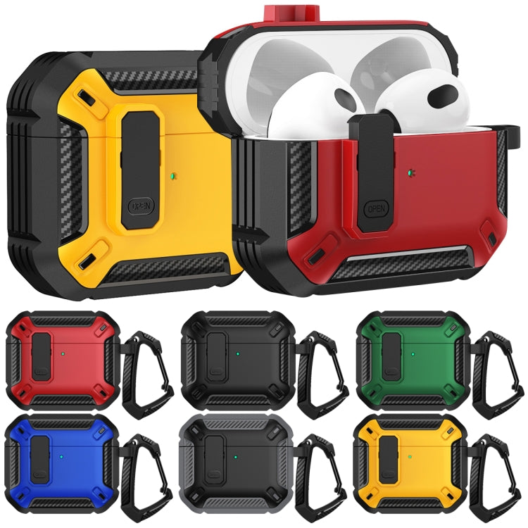 For AirPods 4 Shield Shockproof Earphone Protective Case with Hook(Black Red) - For AirPods 4 by PMC Jewellery | Online Shopping South Africa | PMC Jewellery | Buy Now Pay Later Mobicred