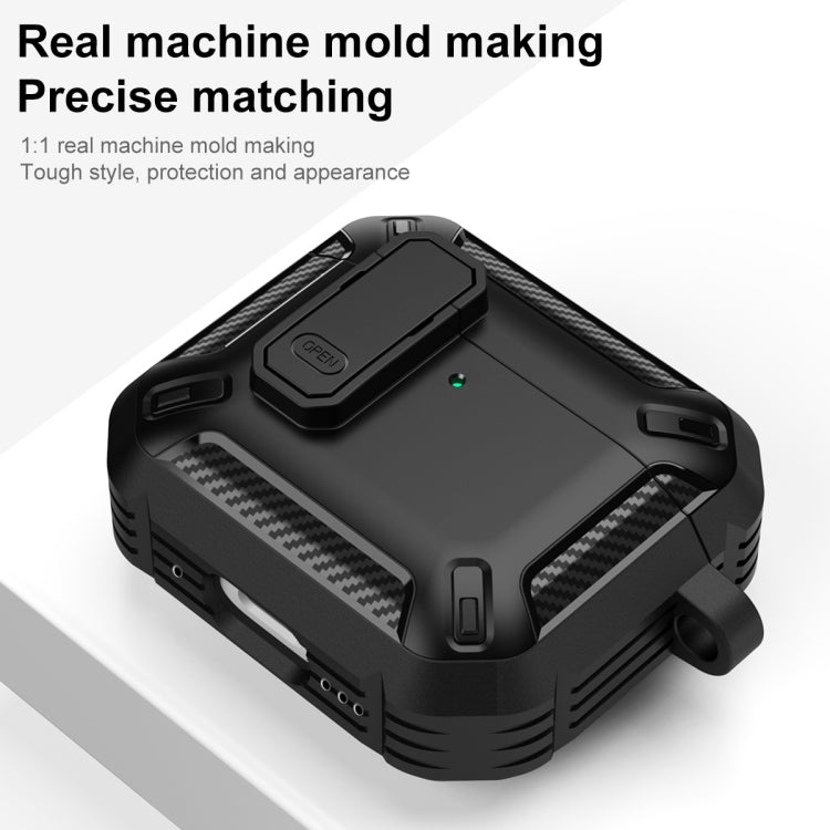 For AirPods 4 Shield Shockproof Earphone Protective Case with Hook(Black Green) - free shipping - PMC Jewellery - Order now!