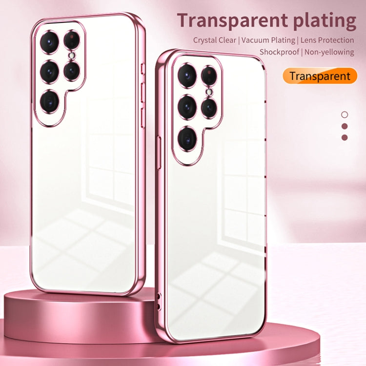 For Samsung Galaxy S25 Ultra 5G Transparent Plating Fine Hole Phone Case(Silver) - Galaxy S25 Ultra 5G Cases by PMC Jewellery | Online Shopping South Africa | PMC Jewellery | Buy Now Pay Later Mobicred