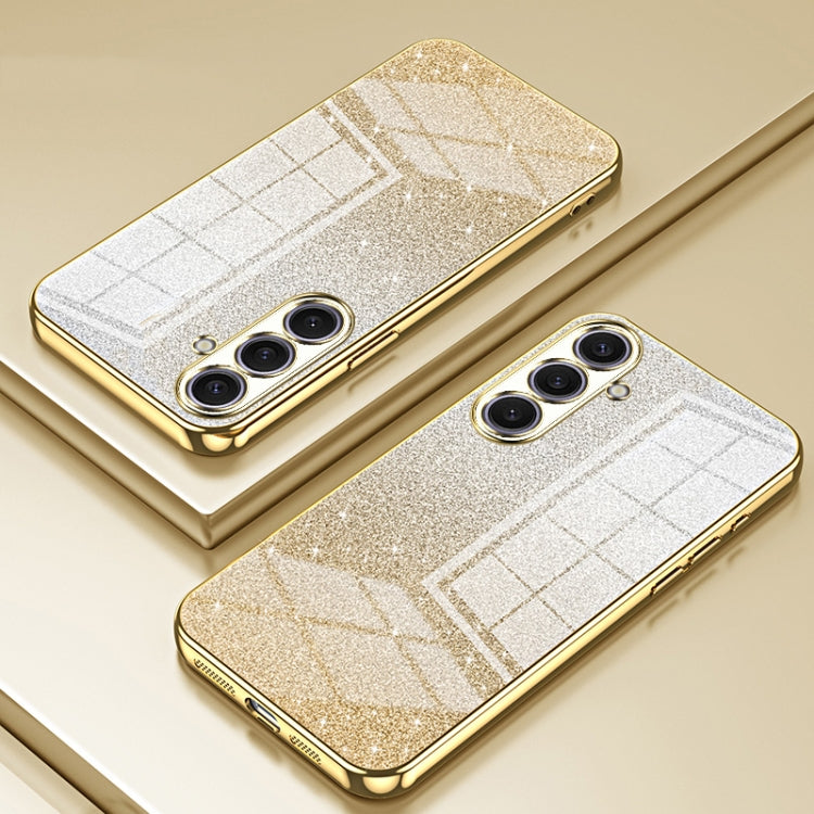 For Samsung Galaxy S25+ 5G Gradient Glitter Powder Electroplated Phone Case(Gold) - Galaxy S25+ 5G Cases by PMC Jewellery | Online Shopping South Africa | PMC Jewellery | Buy Now Pay Later Mobicred